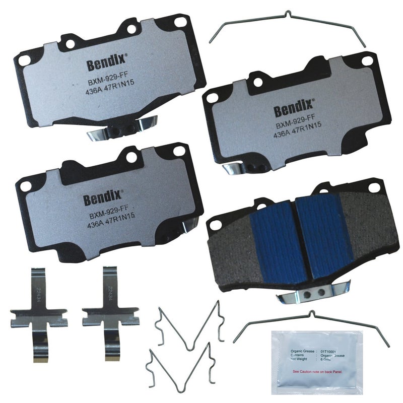 بنديكس Bendix Fleet Metlok MKD436AFM وسادات الفرامل الأمامية شبه المعدنية لسيارة Toyota 4Runner 2002-2001، Hilux 2004، Tacoma 1998-1995 - Image 1